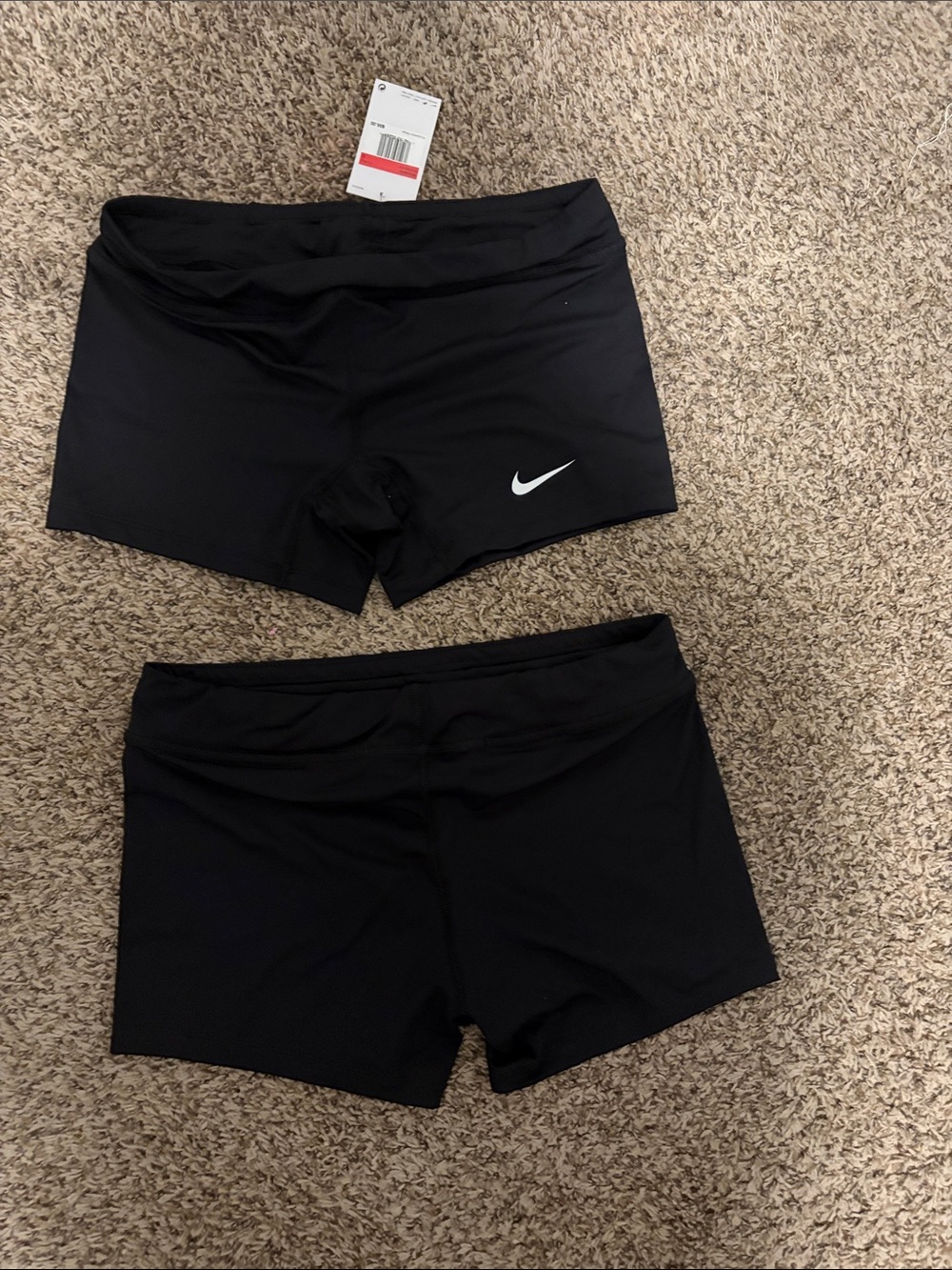 Nike Black Spandex with White Swoosh - 2 Pairs